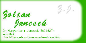 zoltan jancsek business card